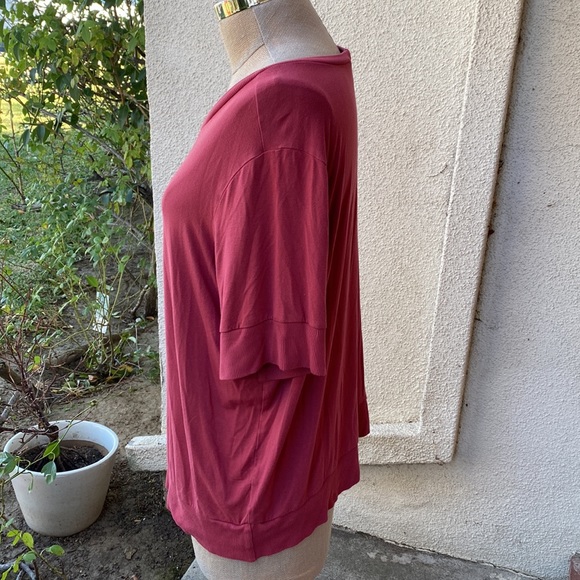 Universal Standard beautiful stretchy top. Beautiful dark rust like color - Picture 3 of 7